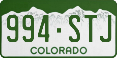 CO license plate 994STJ