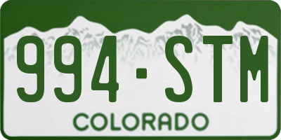 CO license plate 994STM