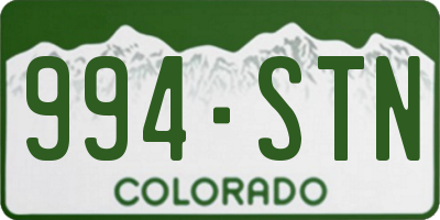 CO license plate 994STN