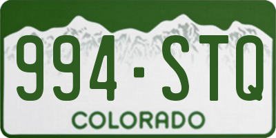 CO license plate 994STQ