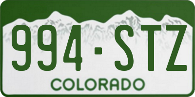 CO license plate 994STZ