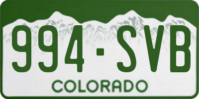 CO license plate 994SVB