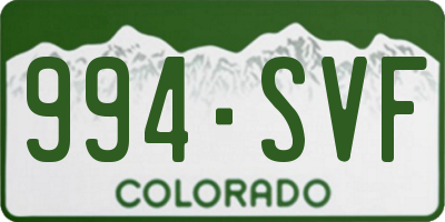 CO license plate 994SVF