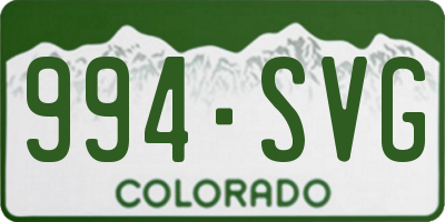 CO license plate 994SVG
