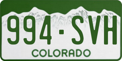 CO license plate 994SVH