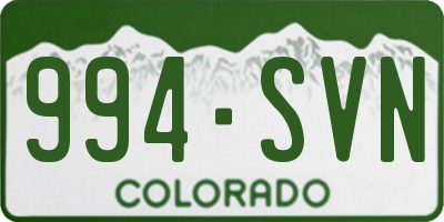 CO license plate 994SVN