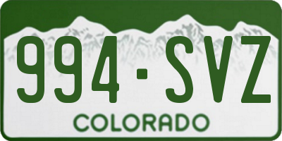 CO license plate 994SVZ