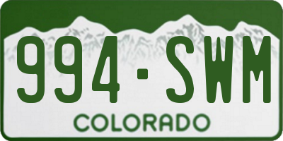 CO license plate 994SWM