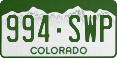 CO license plate 994SWP