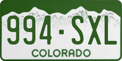 CO license plate 994SXL
