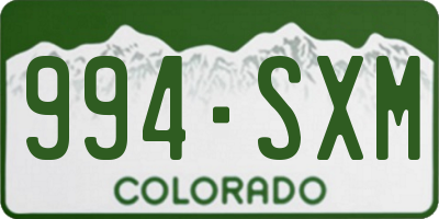 CO license plate 994SXM
