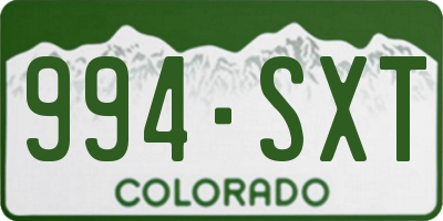 CO license plate 994SXT