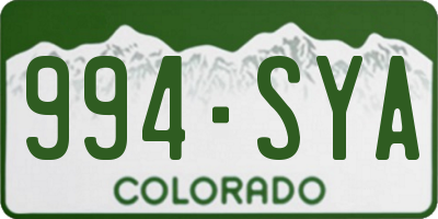 CO license plate 994SYA