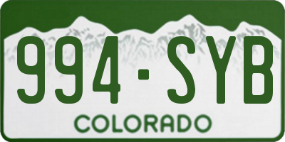 CO license plate 994SYB