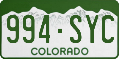CO license plate 994SYC