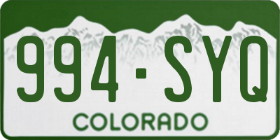 CO license plate 994SYQ