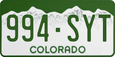 CO license plate 994SYT