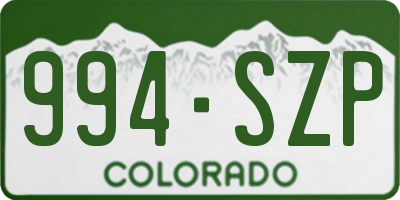 CO license plate 994SZP