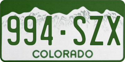 CO license plate 994SZX
