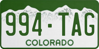 CO license plate 994TAG