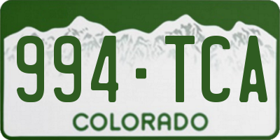 CO license plate 994TCA