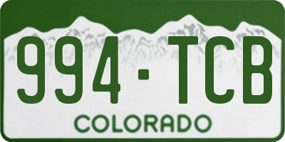 CO license plate 994TCB