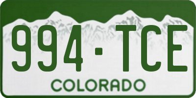 CO license plate 994TCE