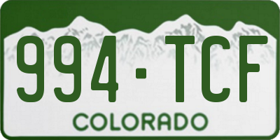 CO license plate 994TCF