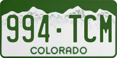 CO license plate 994TCM