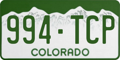CO license plate 994TCP