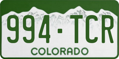 CO license plate 994TCR