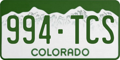 CO license plate 994TCS
