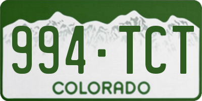 CO license plate 994TCT