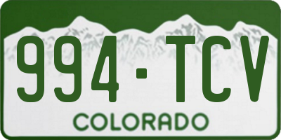 CO license plate 994TCV