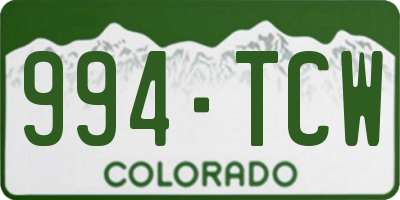 CO license plate 994TCW