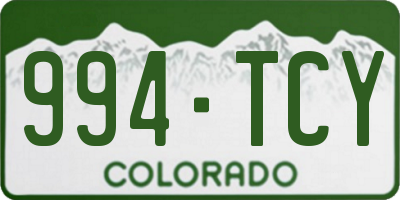 CO license plate 994TCY
