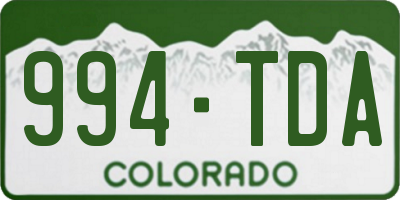 CO license plate 994TDA
