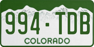 CO license plate 994TDB