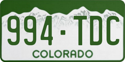 CO license plate 994TDC