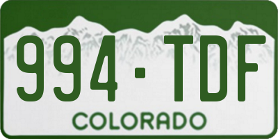 CO license plate 994TDF