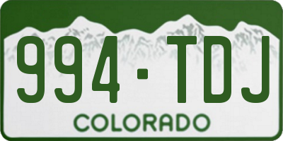 CO license plate 994TDJ
