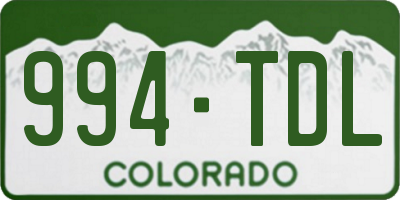 CO license plate 994TDL
