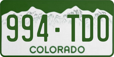 CO license plate 994TDO