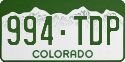 CO license plate 994TDP