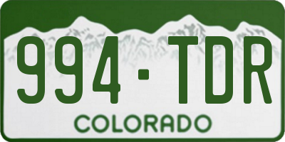 CO license plate 994TDR