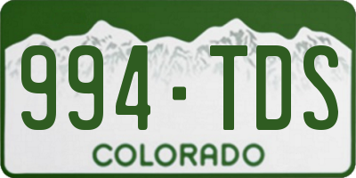 CO license plate 994TDS