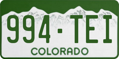 CO license plate 994TEI