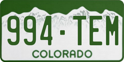 CO license plate 994TEM