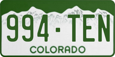 CO license plate 994TEN