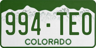 CO license plate 994TEO